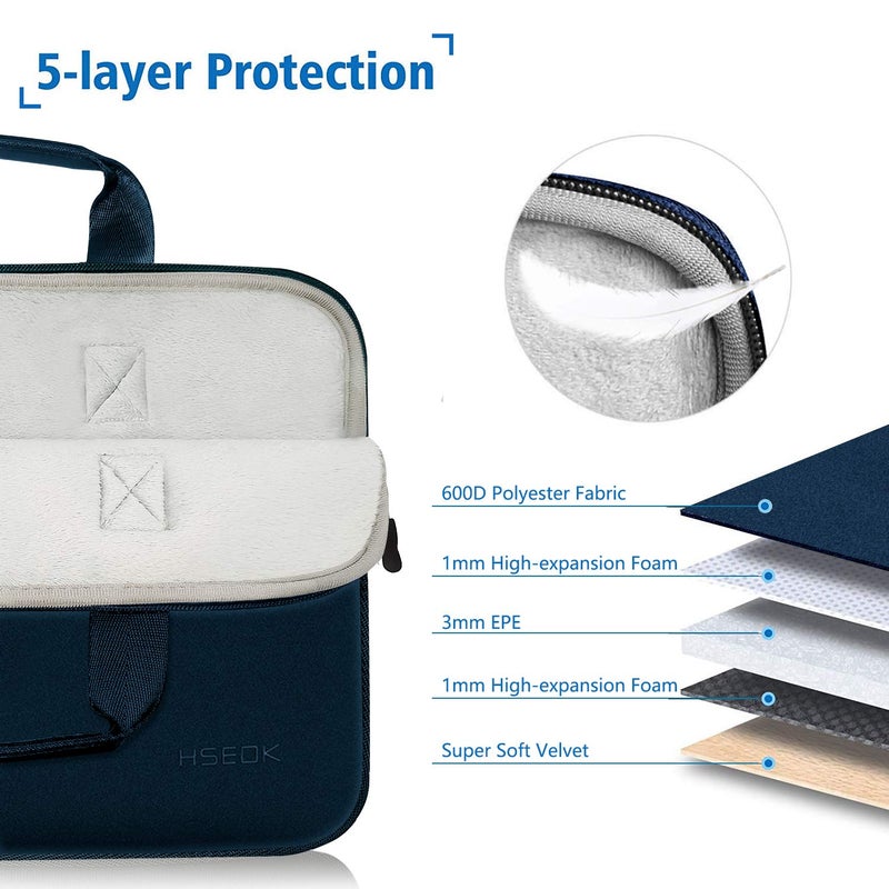 Hseok Laptop Sleeve 13.3-14 inch Case with Small Pouch, Neoprene Computer Bag Compatible with MacBook Pro 14" M4/M3/M2/M1 2025-2021, Mac Air/Pro 13.3" and Most 13-14 inch Notebooks,D02B01 - Image 3